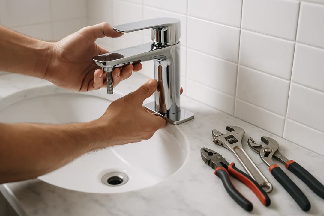 Tap installation in progress