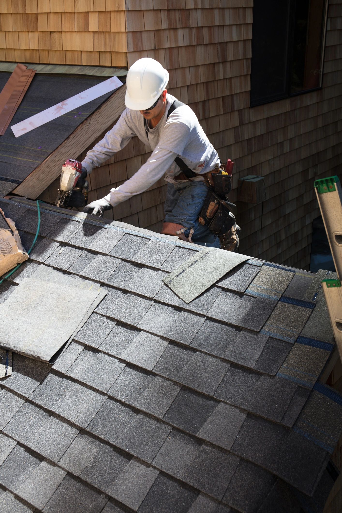 Asphalt shingle roof detail