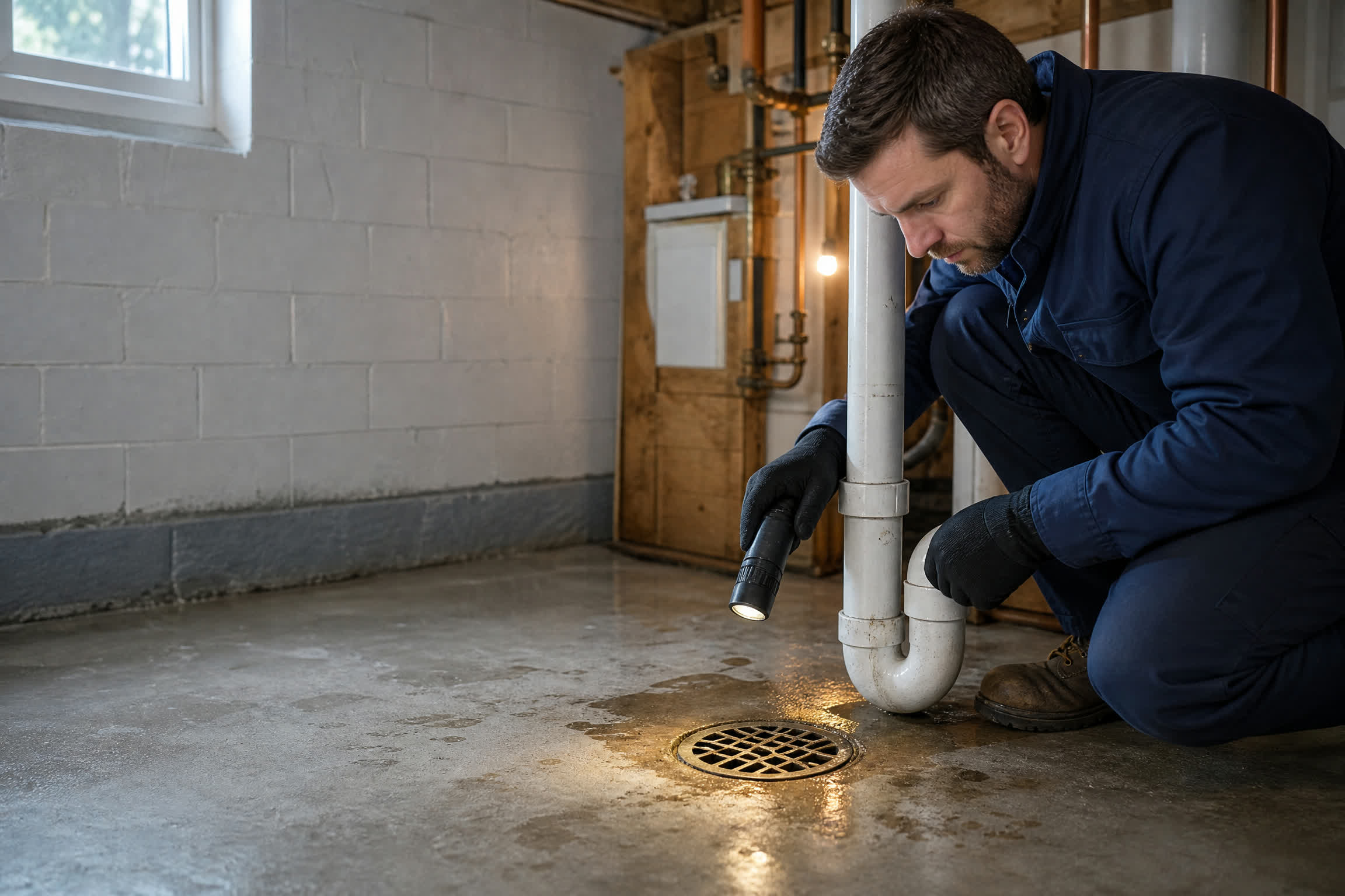 Drain line inspection work, sample image