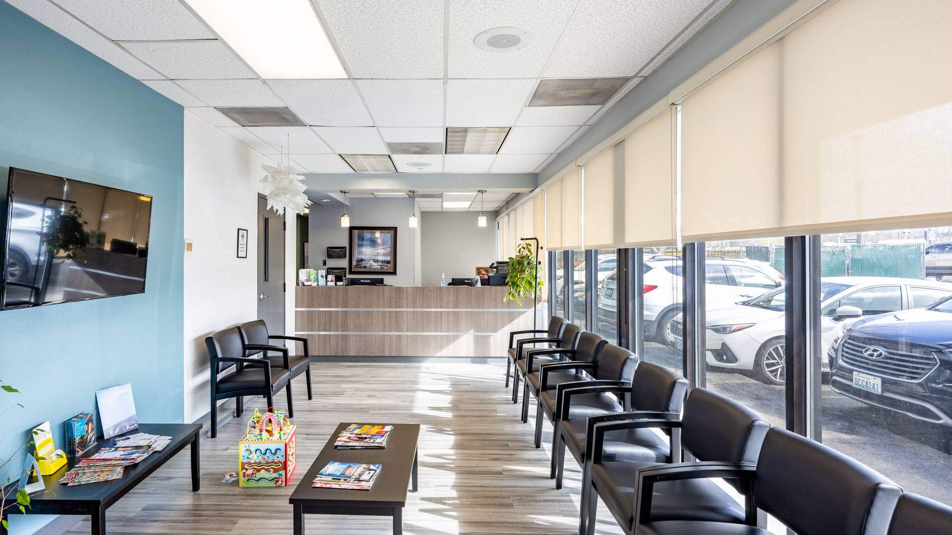 Welcoming dental waiting area