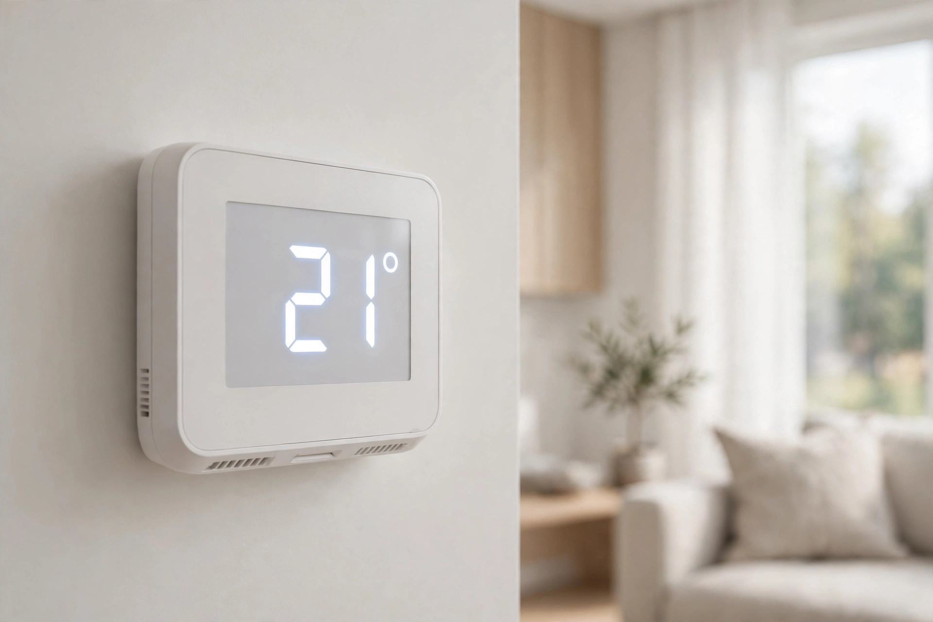 Thermostat set to 21 degrees in a Toronto living room