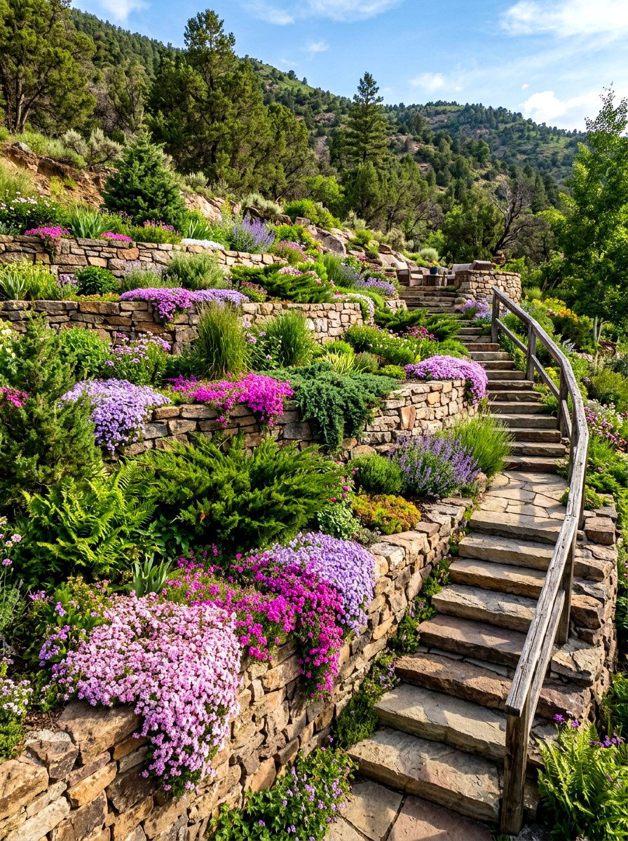 Stone terraced garden