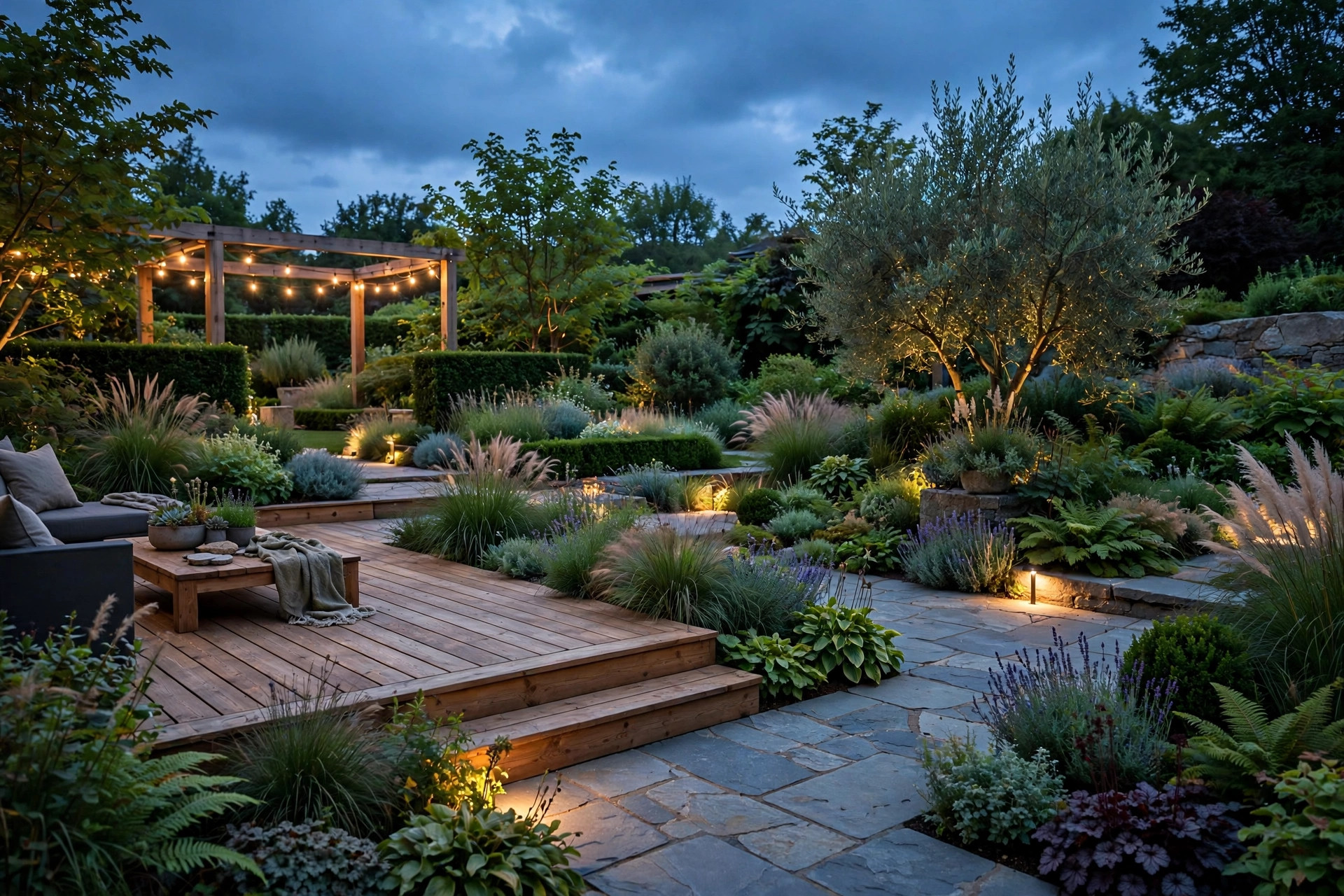 Preview of concept 02 — dusk garden photograph