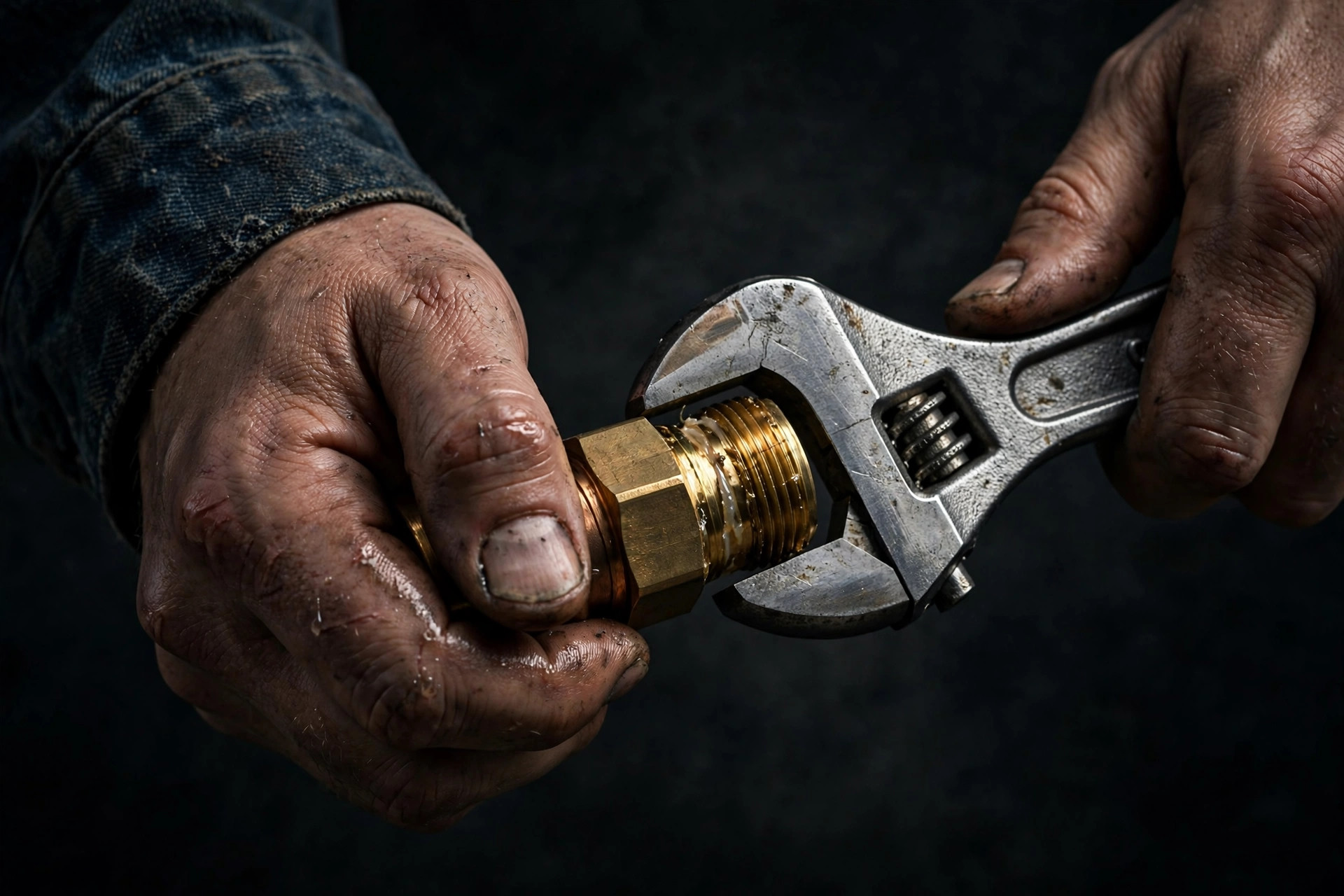 Concept 05 preview — hands on brass fitting