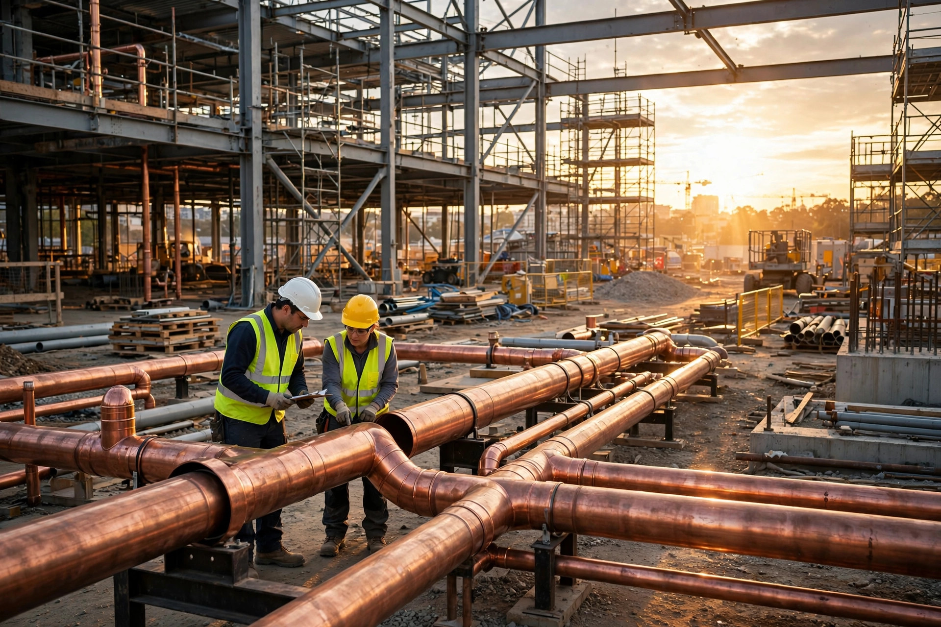 Concept illustration of a commercial plumbing site