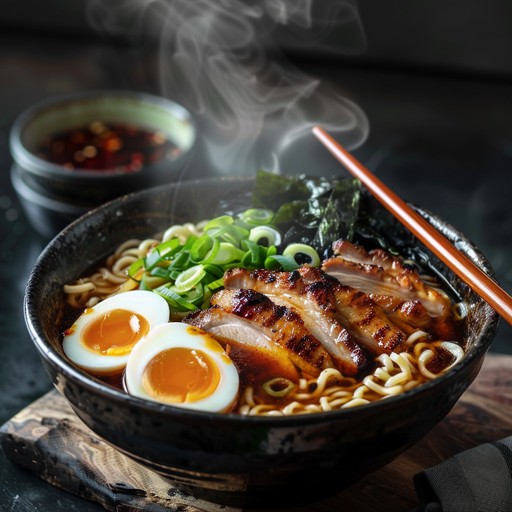 Steaming bowl of ramen — scroll journey concept