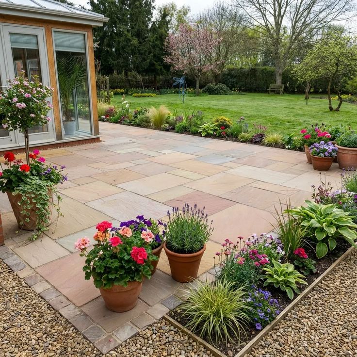 Sample: stone patio paving