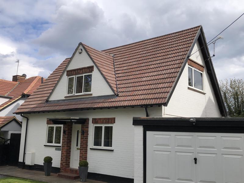 Roofing work on a pitched roof
