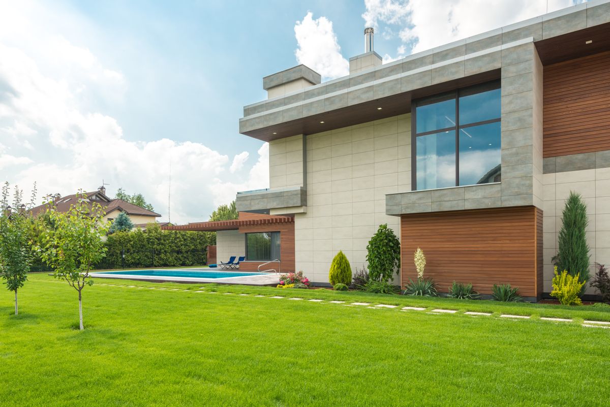 Modern pool landscaping