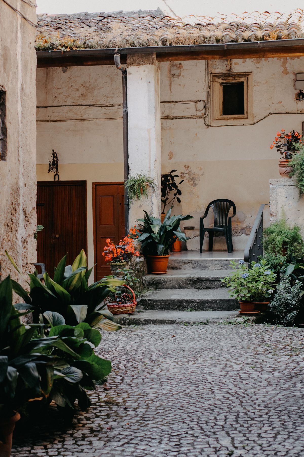 Paved courtyard garden