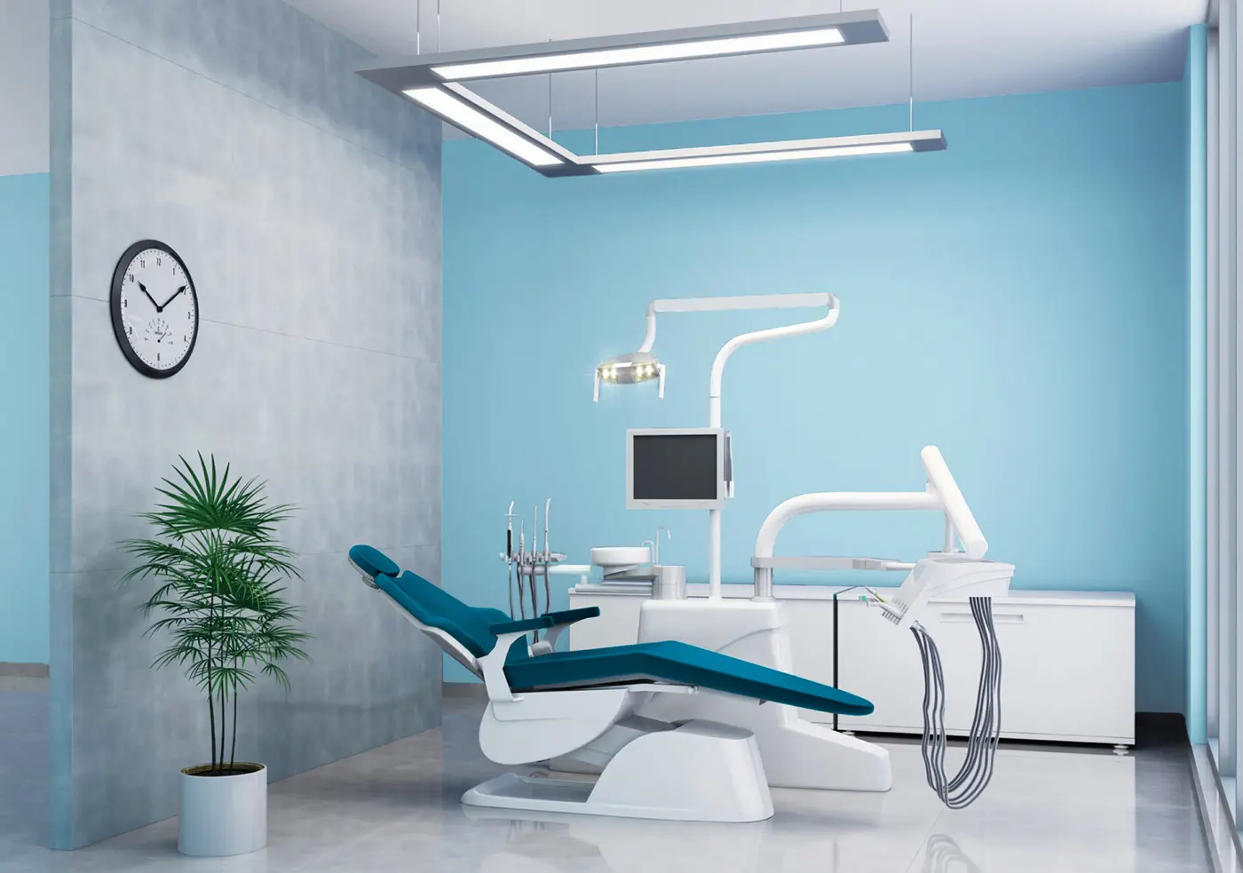Bright modern dental clinic interior