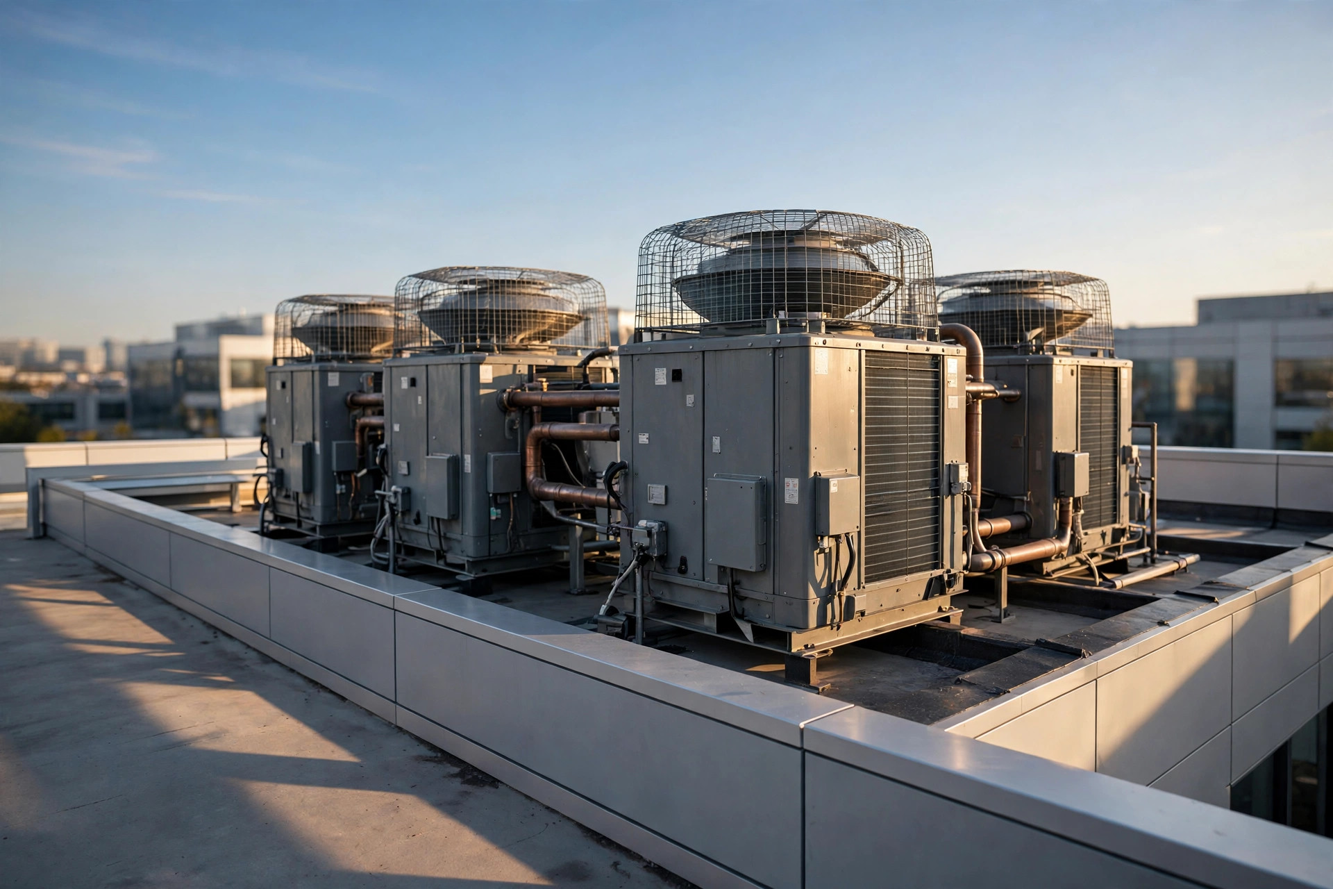 Commercial rooftop air conditioning condenser units