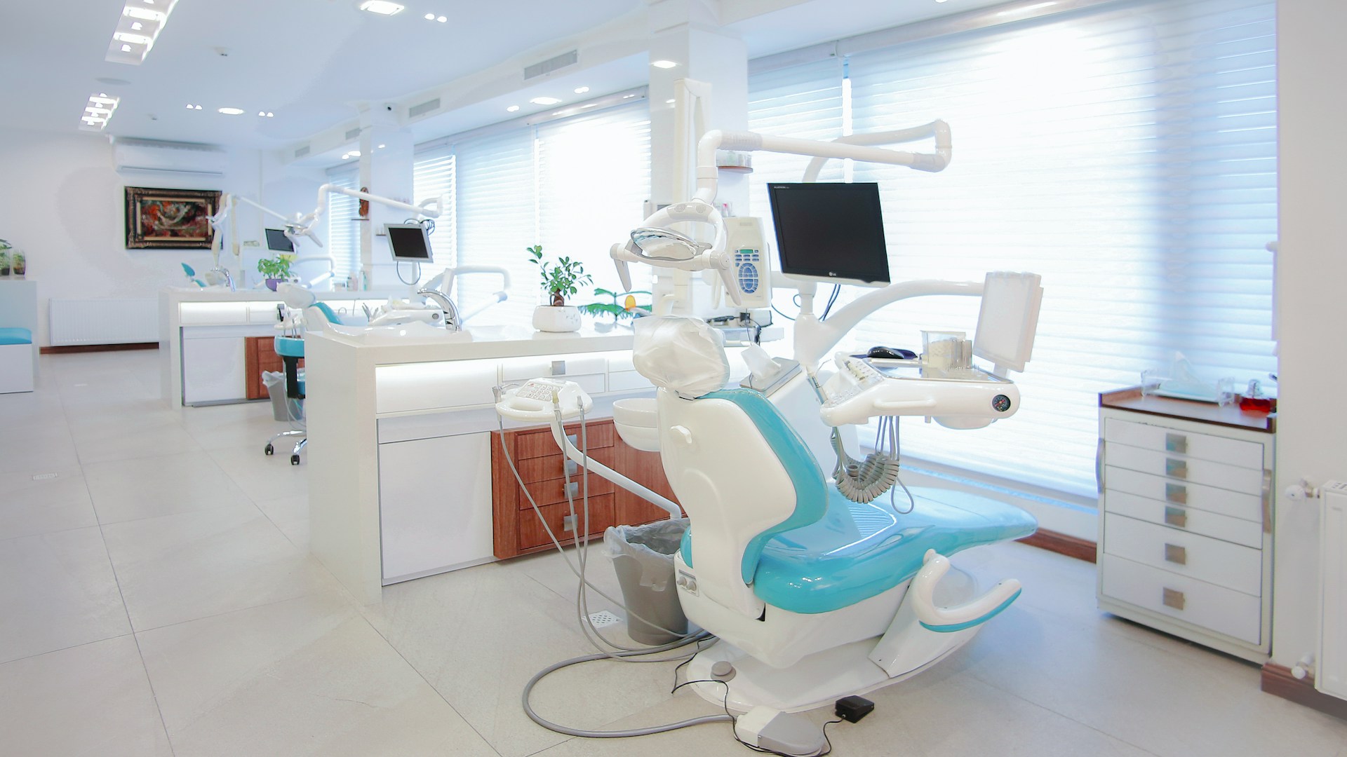 Bright modern dental treatment room