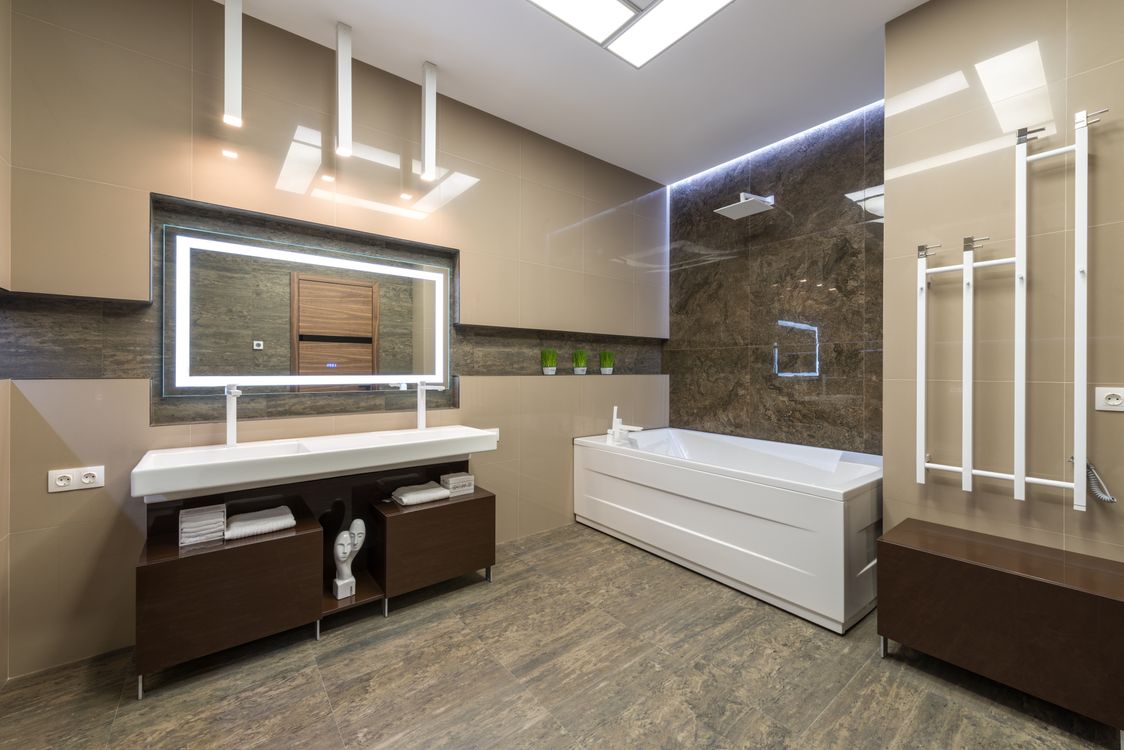 Finished modern bathroom