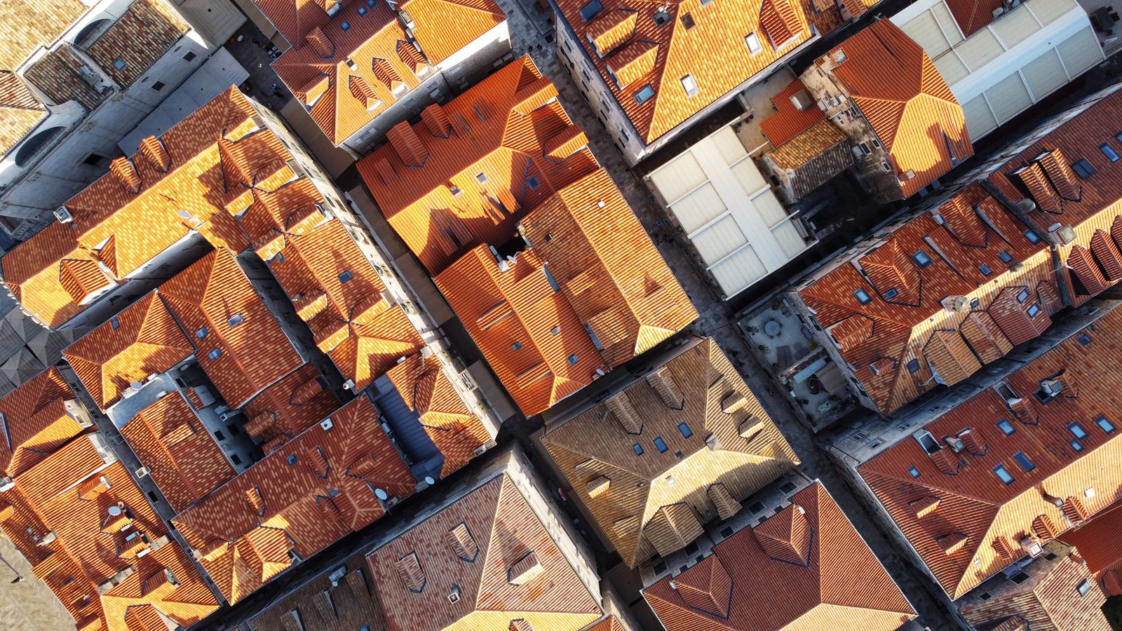 Aerial view of rooftops