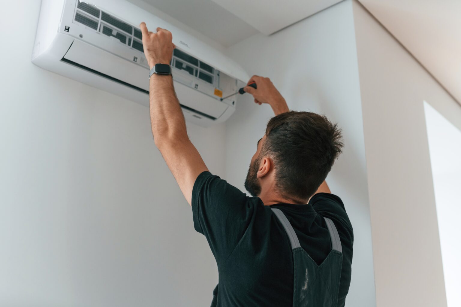 Installed heating system, finished cleanly