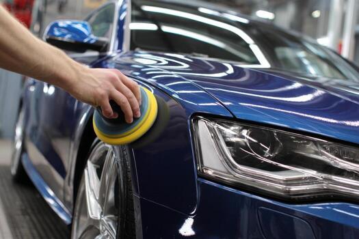 Hand washing paintwork with a soft sponge
