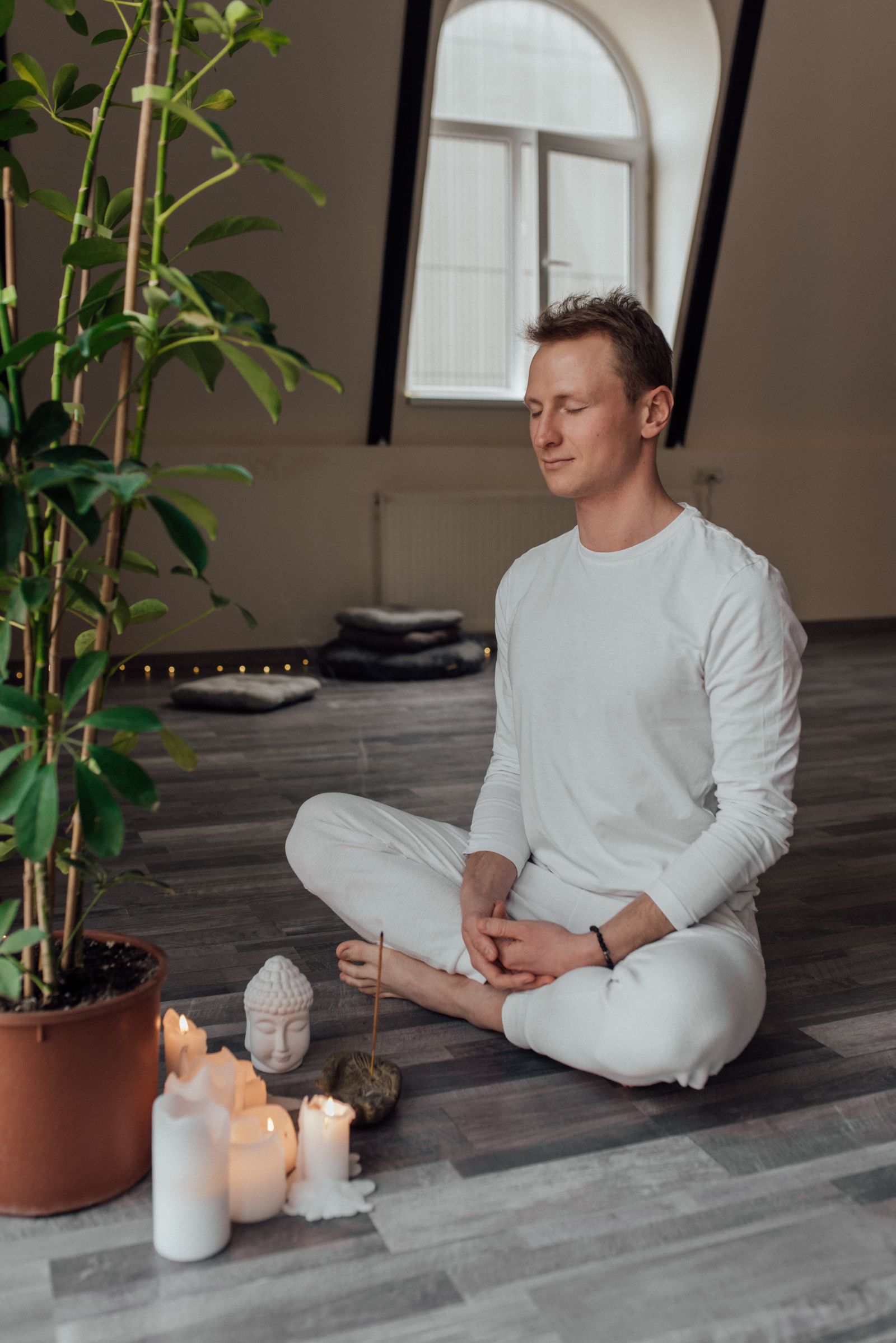 Sample photo: meditation practice at a yoga studio
