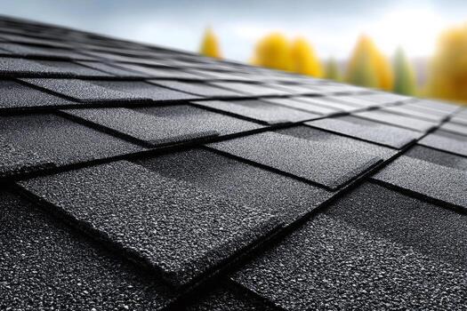 Close-up of architectural asphalt shingles