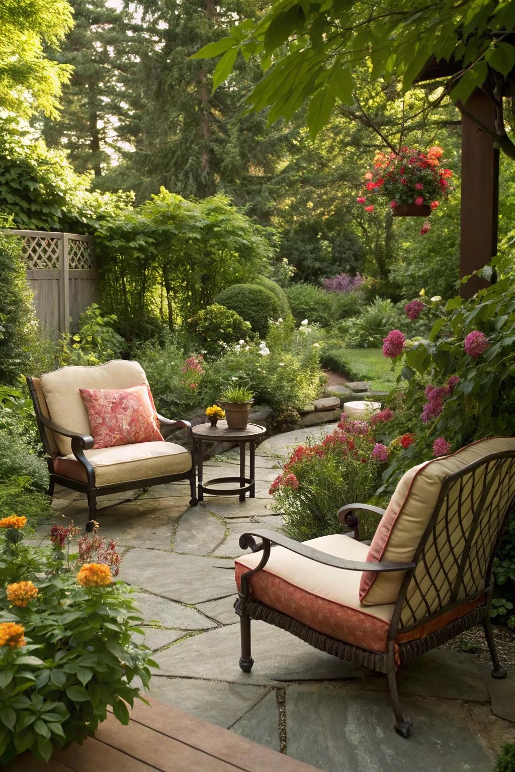 Garden seating area