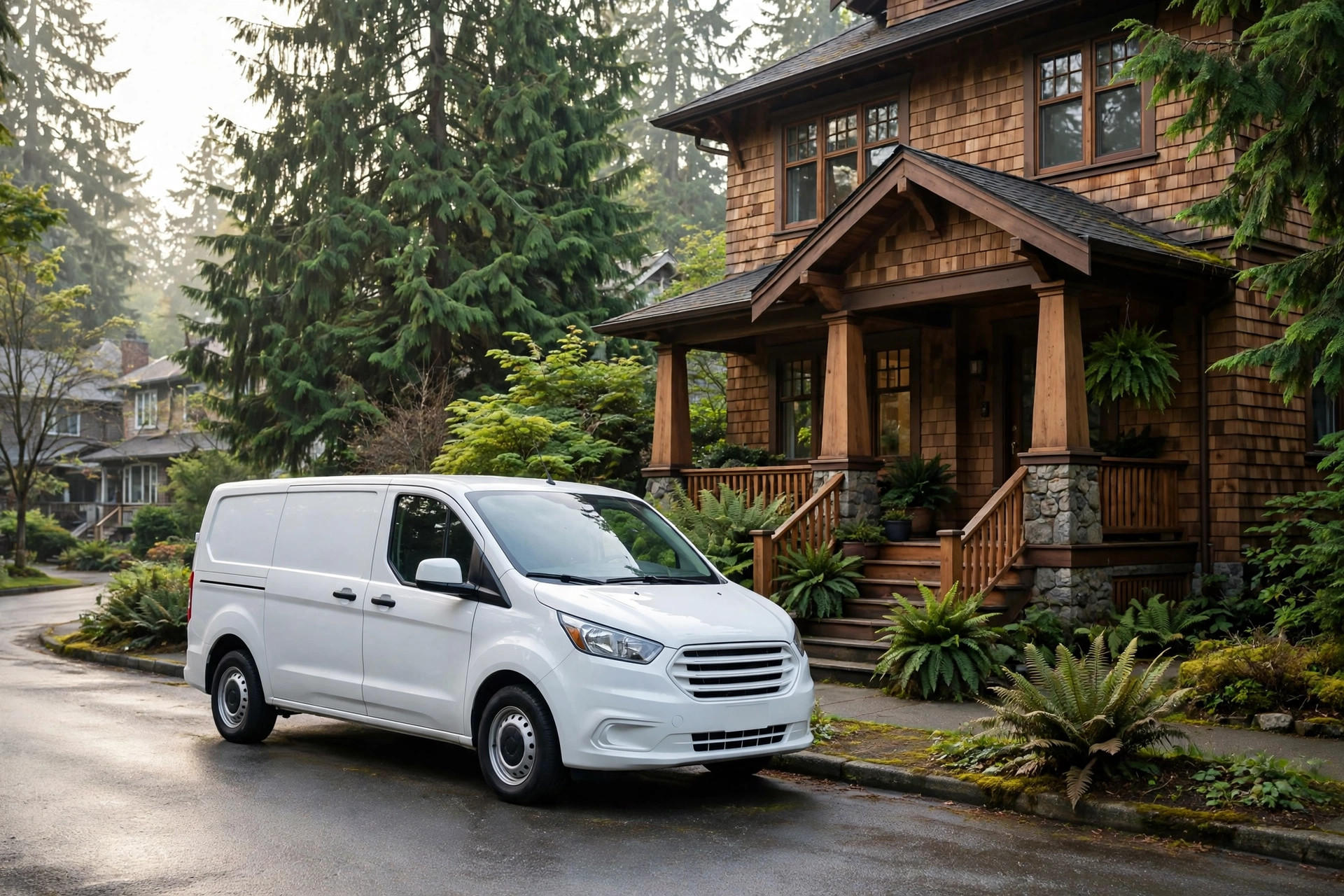 Service van outside a Vancouver craftsman home
