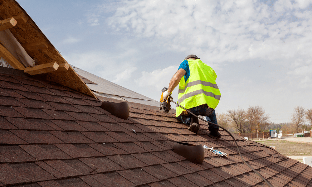 Roof replacement in progress