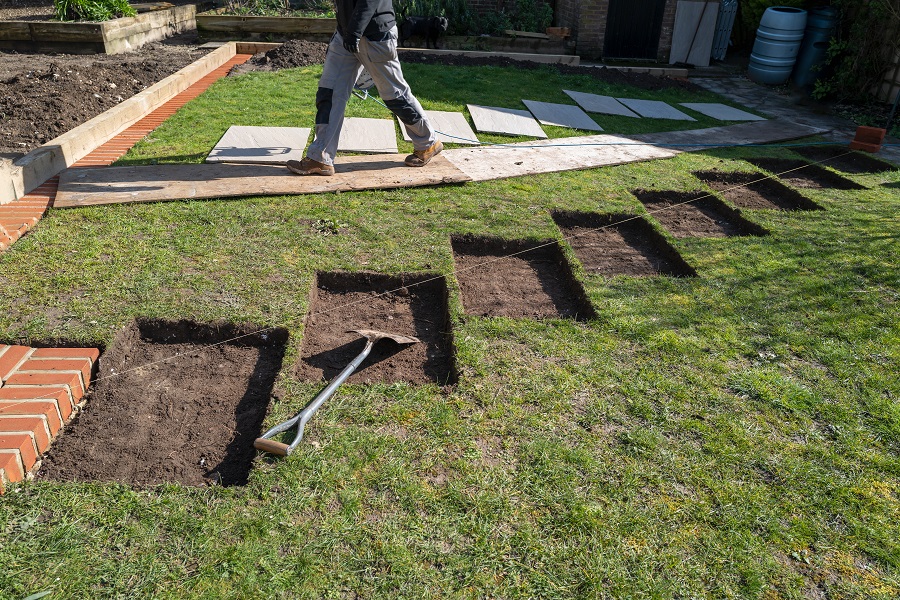 Landscaping groundworks in progress