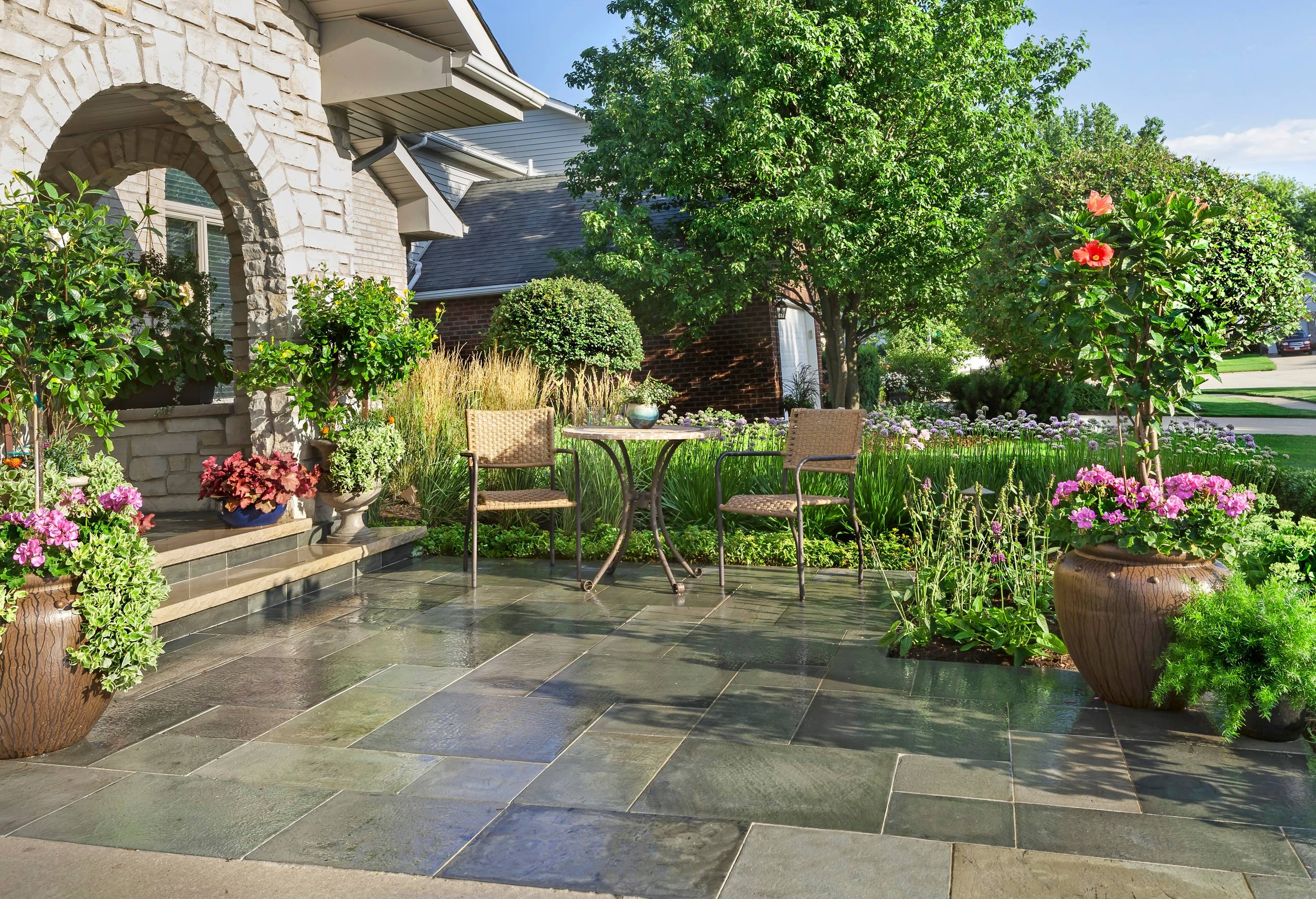 Paved patio and courtyard garden