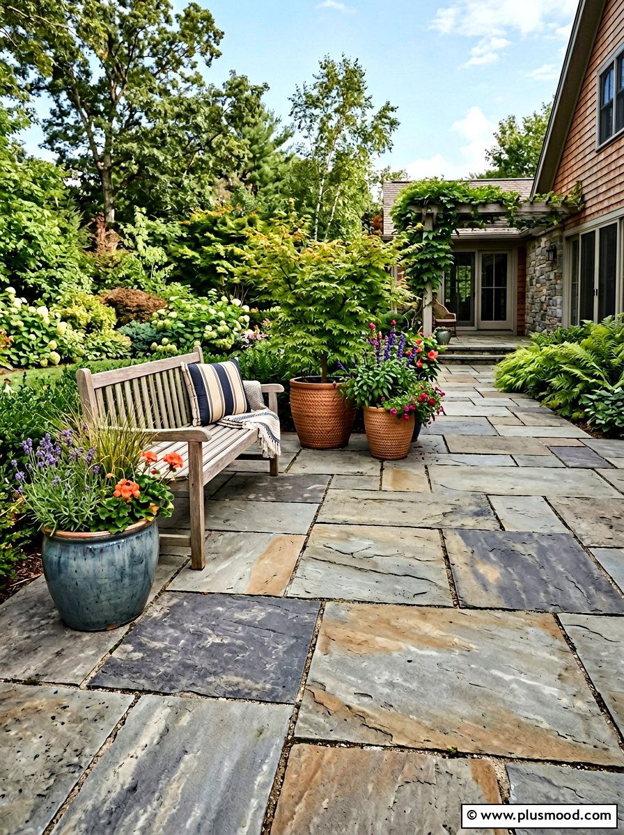 Stone paved patio
