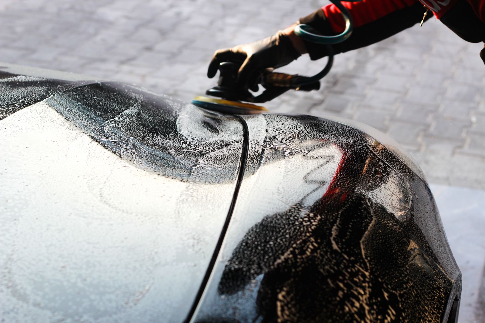 Car wash bay at a detailing studio