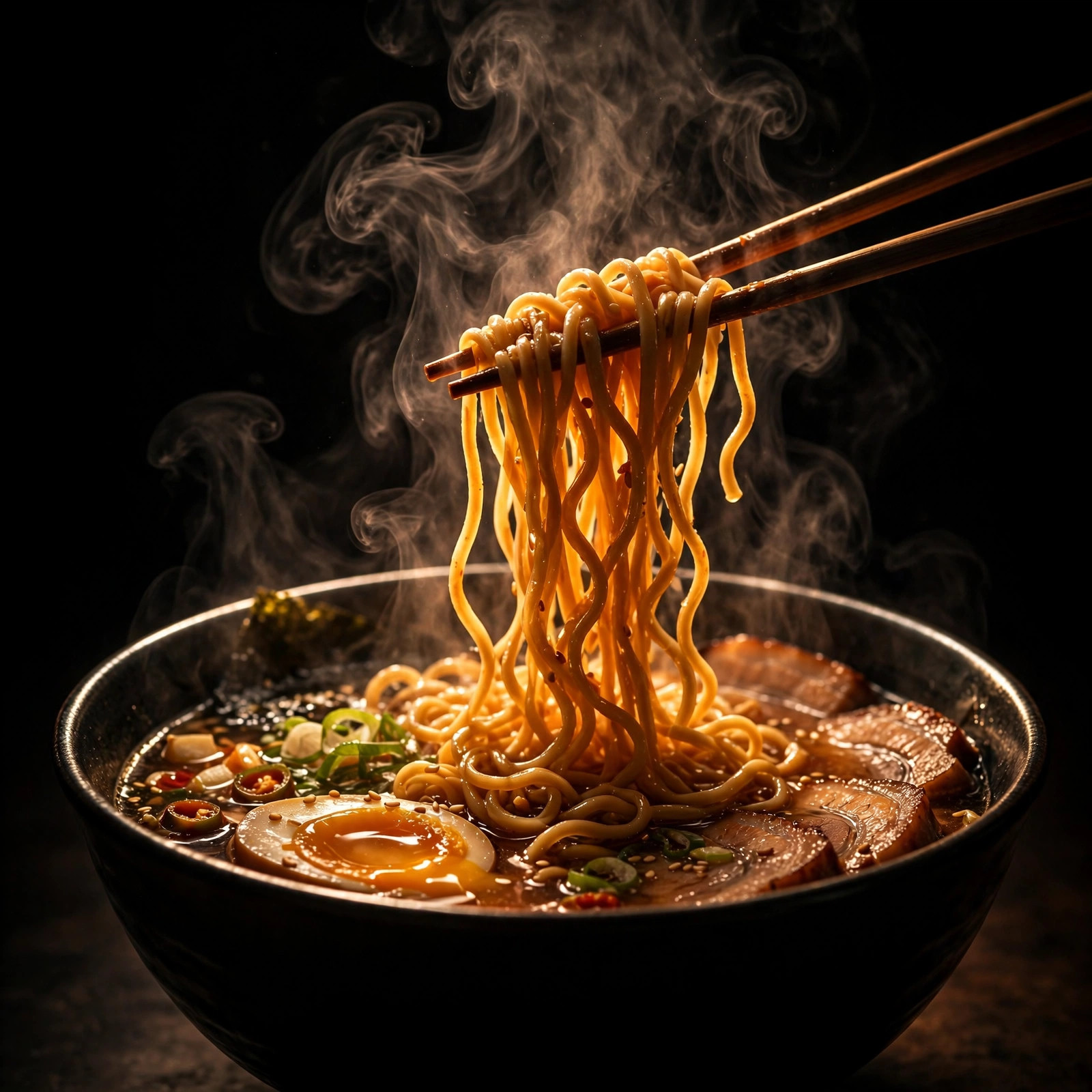 Night poster style preview — dramatic ramen