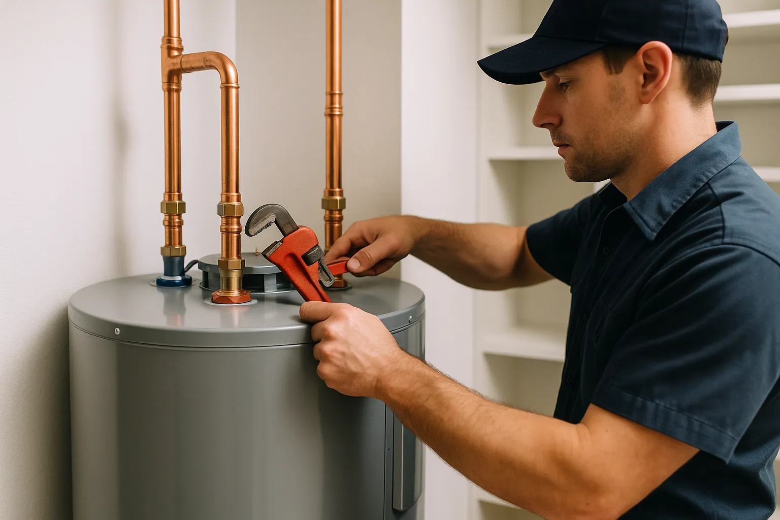 Water heater installation photo used in style 02