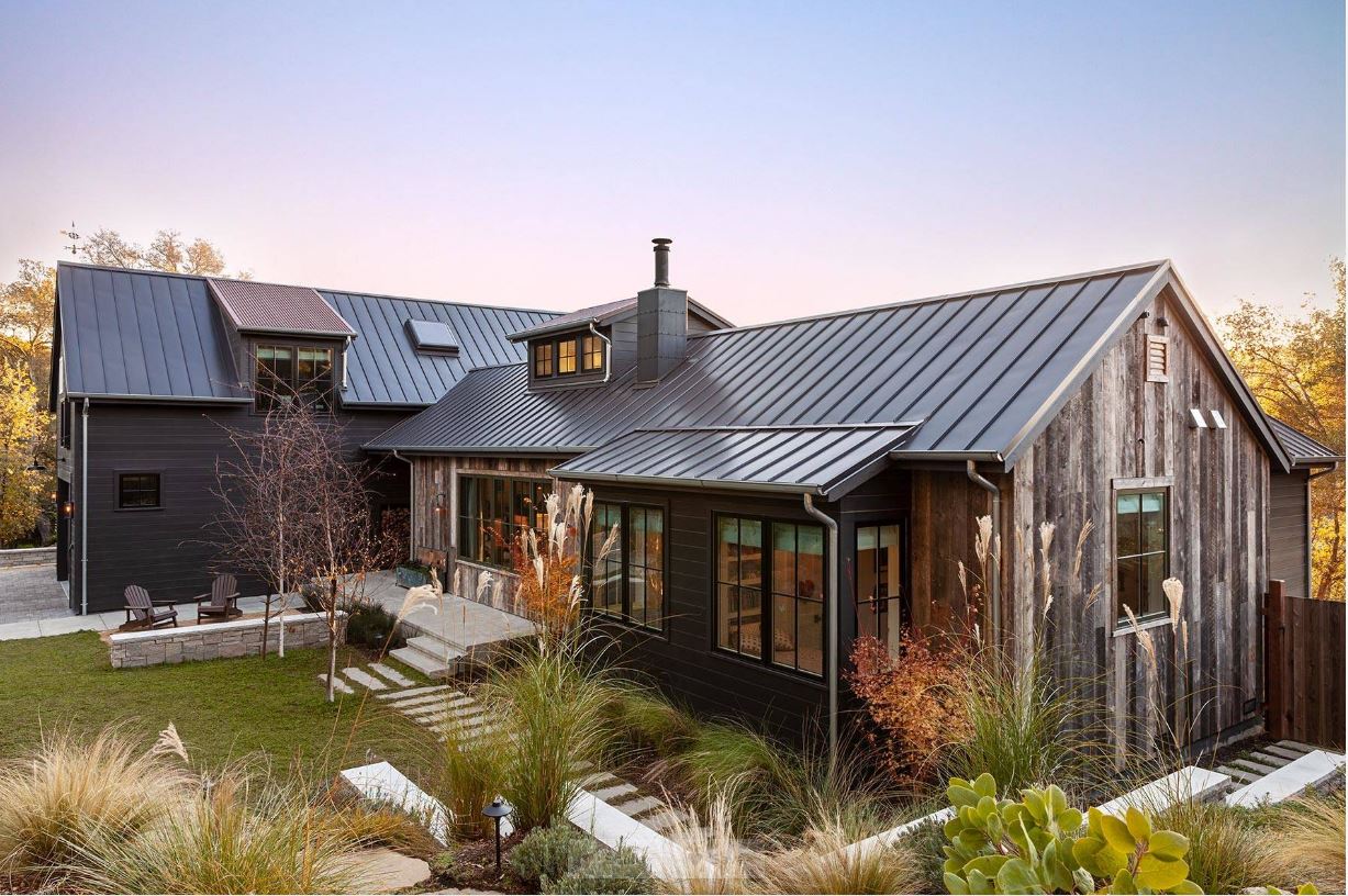 Standing seam metal roof on a home
