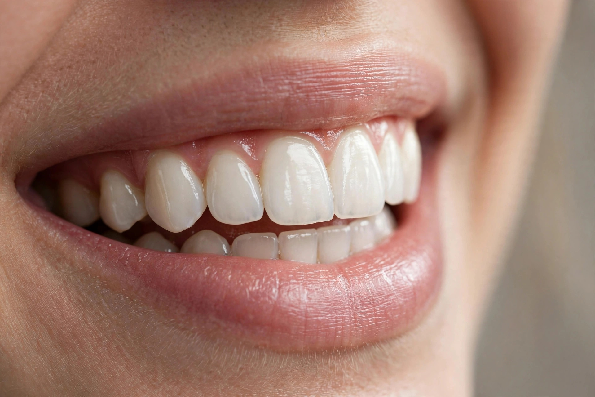 Bright healthy smile close-up