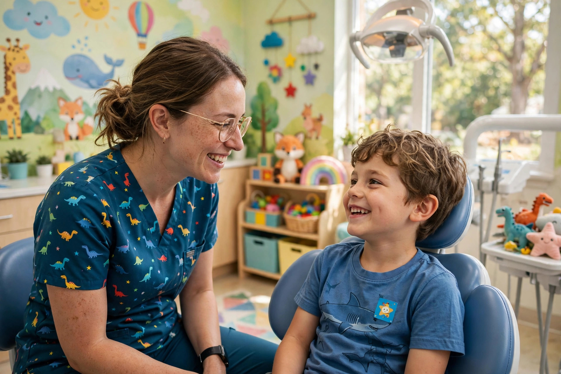 Child patient with dentist