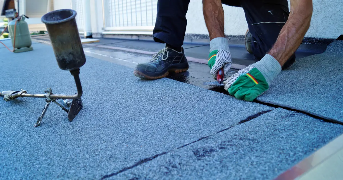 Felt flat roofing system (illustrative — concept imagery)