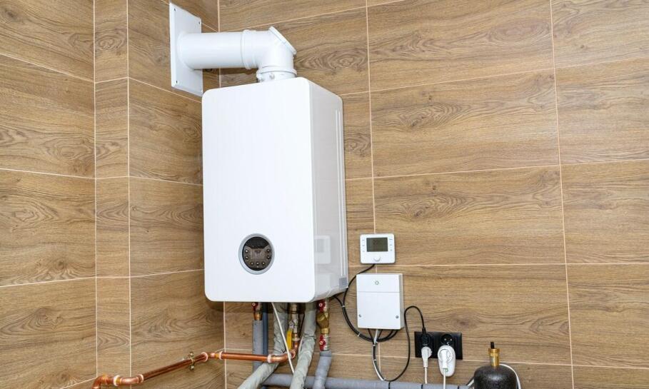 Concept illustration of a wall-mounted gas boiler (sample image)
