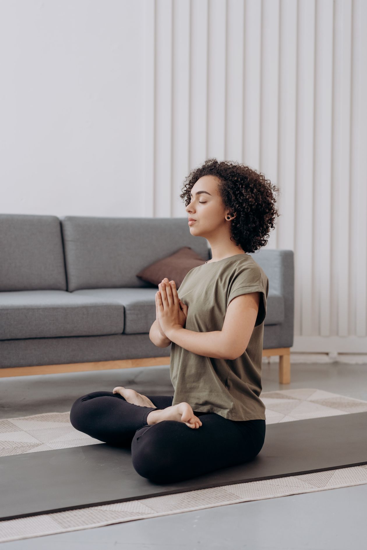 Quiet seated meditation in warm light