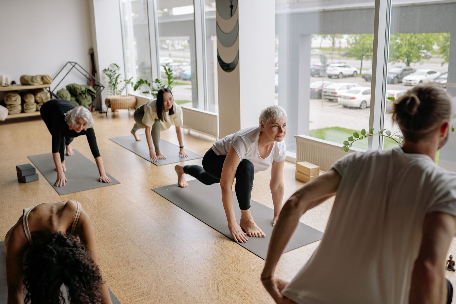 Yoga practice at the studio