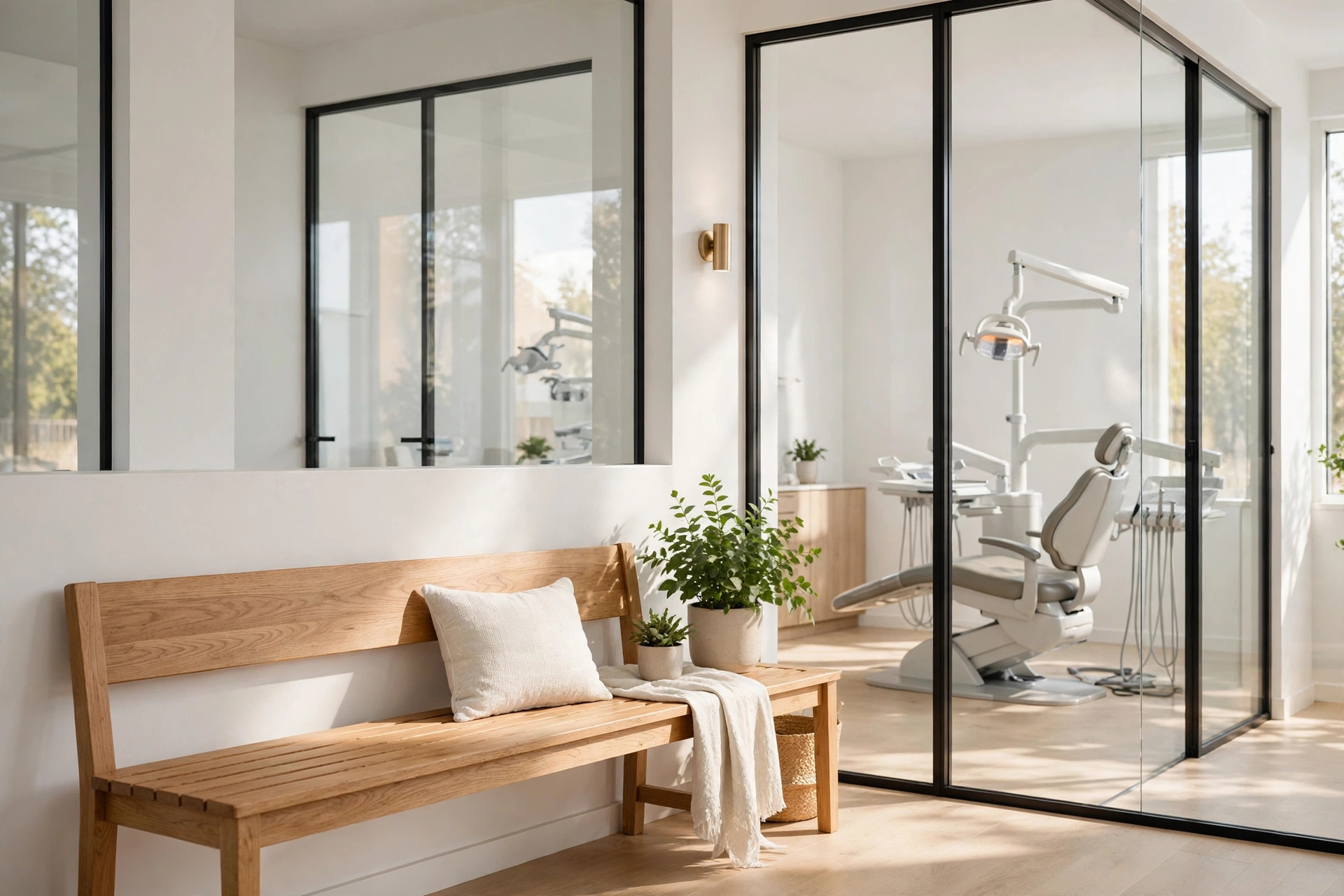 Bright reception of University Ave Dental Clinic