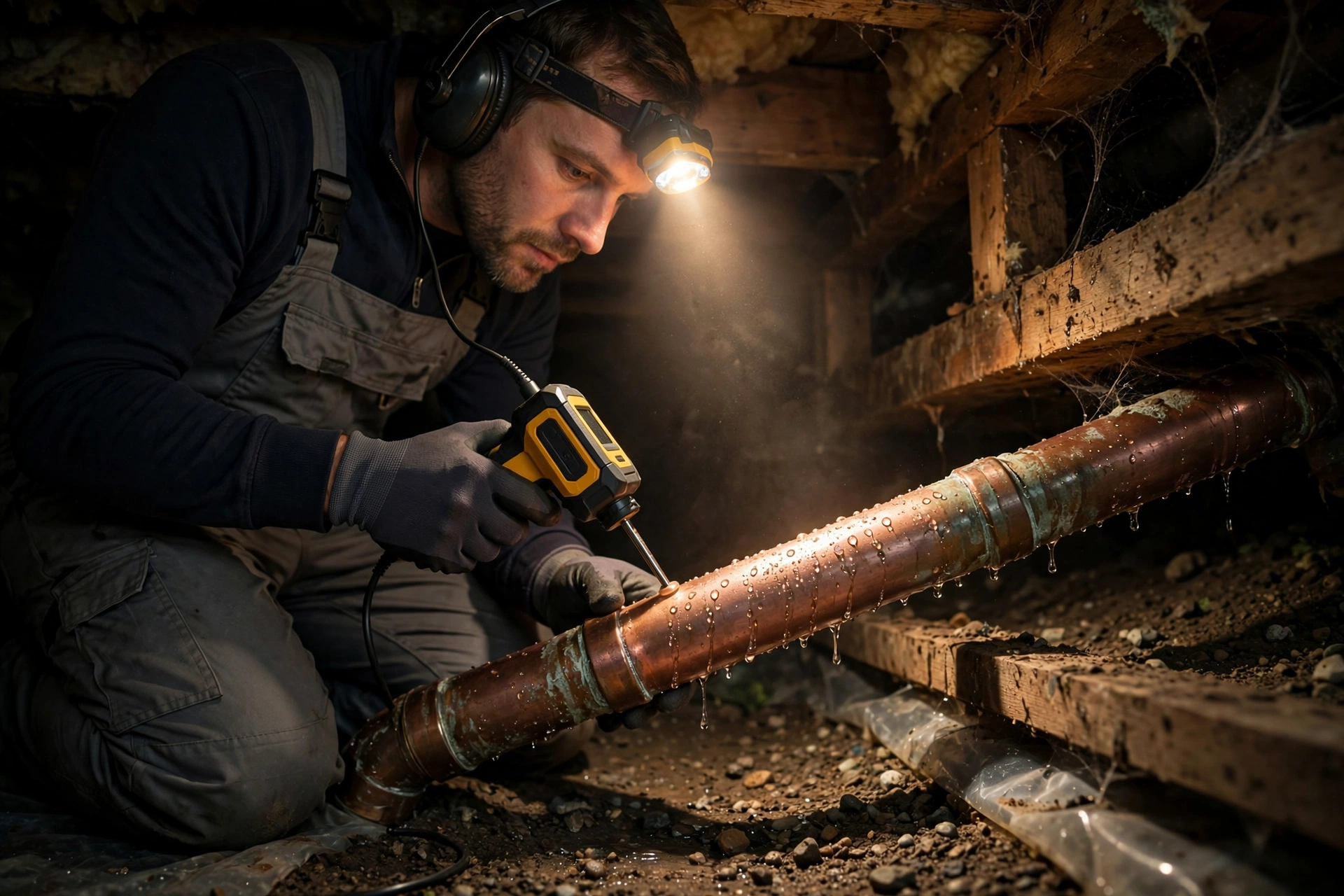 Watertight plumber tracing a watermain in Auckland