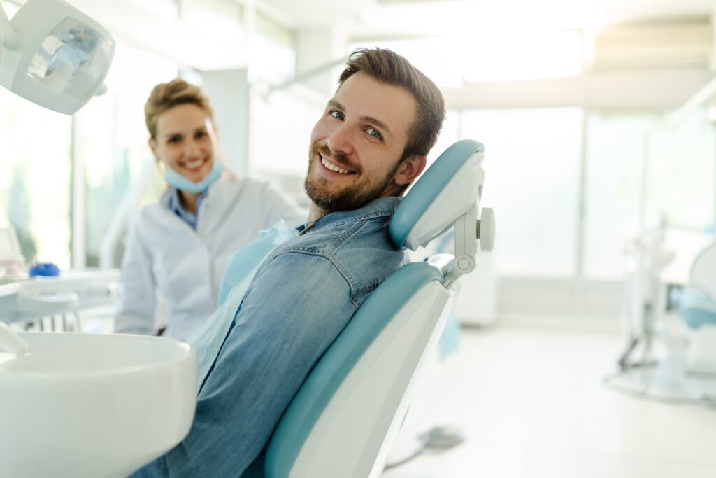 Patient smiling after a dental visit